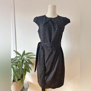 Womens Black Scatter Dot Sheath Classic Mini Dress pink black Medium